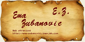 Ema Zubanović vizit kartica